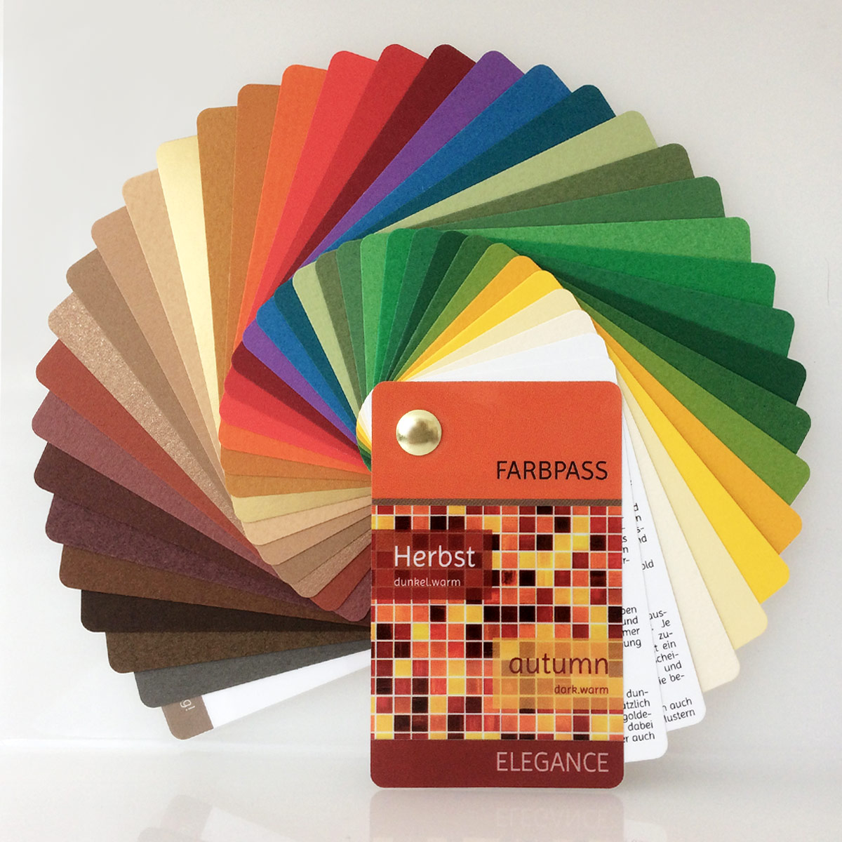 Farbfächer Sommertyp Farbpass Sommer mit 35 Farben "Elegance" zur Farbberatung 