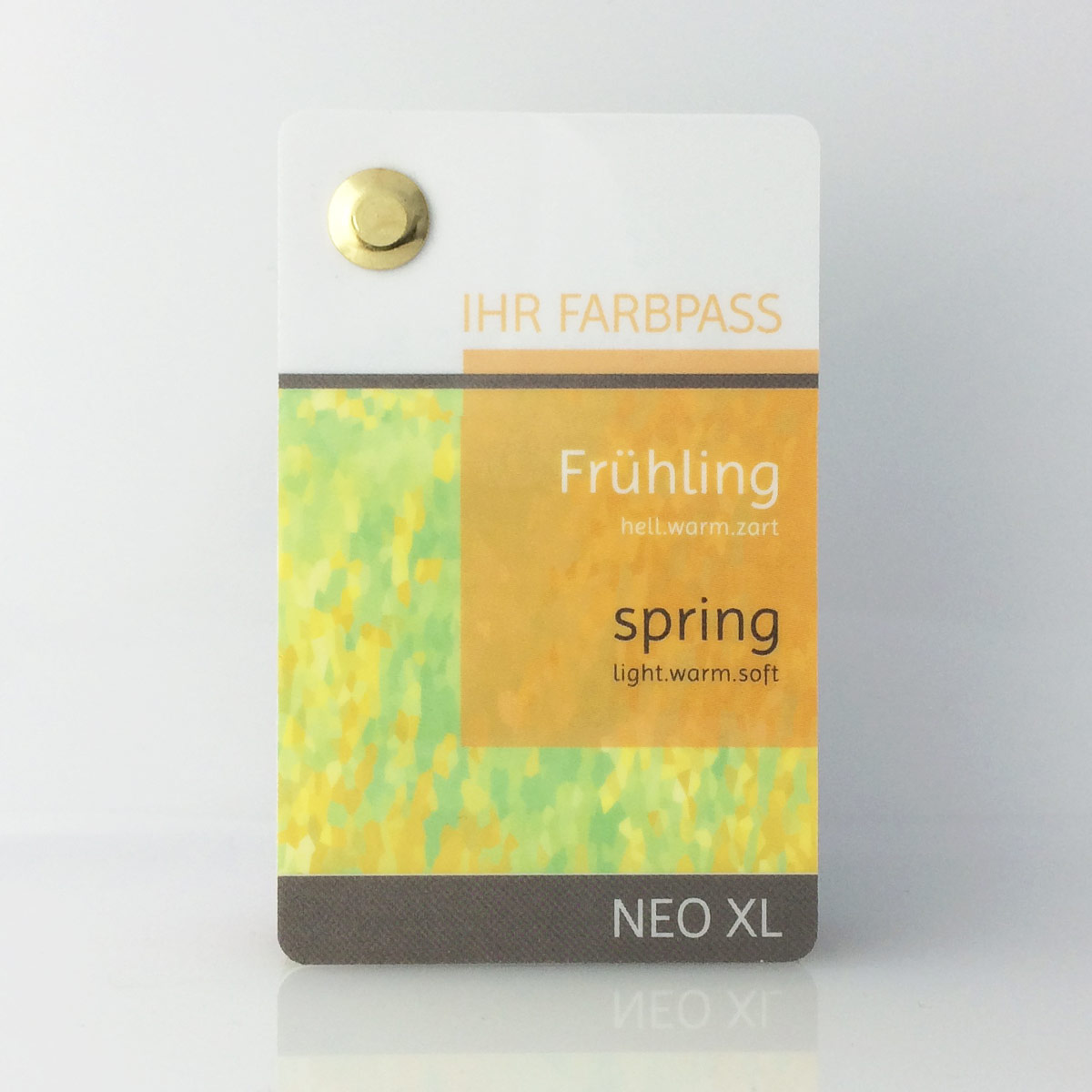 Farbpass Frühlingstyp zur Farbberatung - Neo XL | Komood